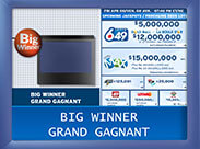 中奖信息： $5,000及以上的屏幕图像